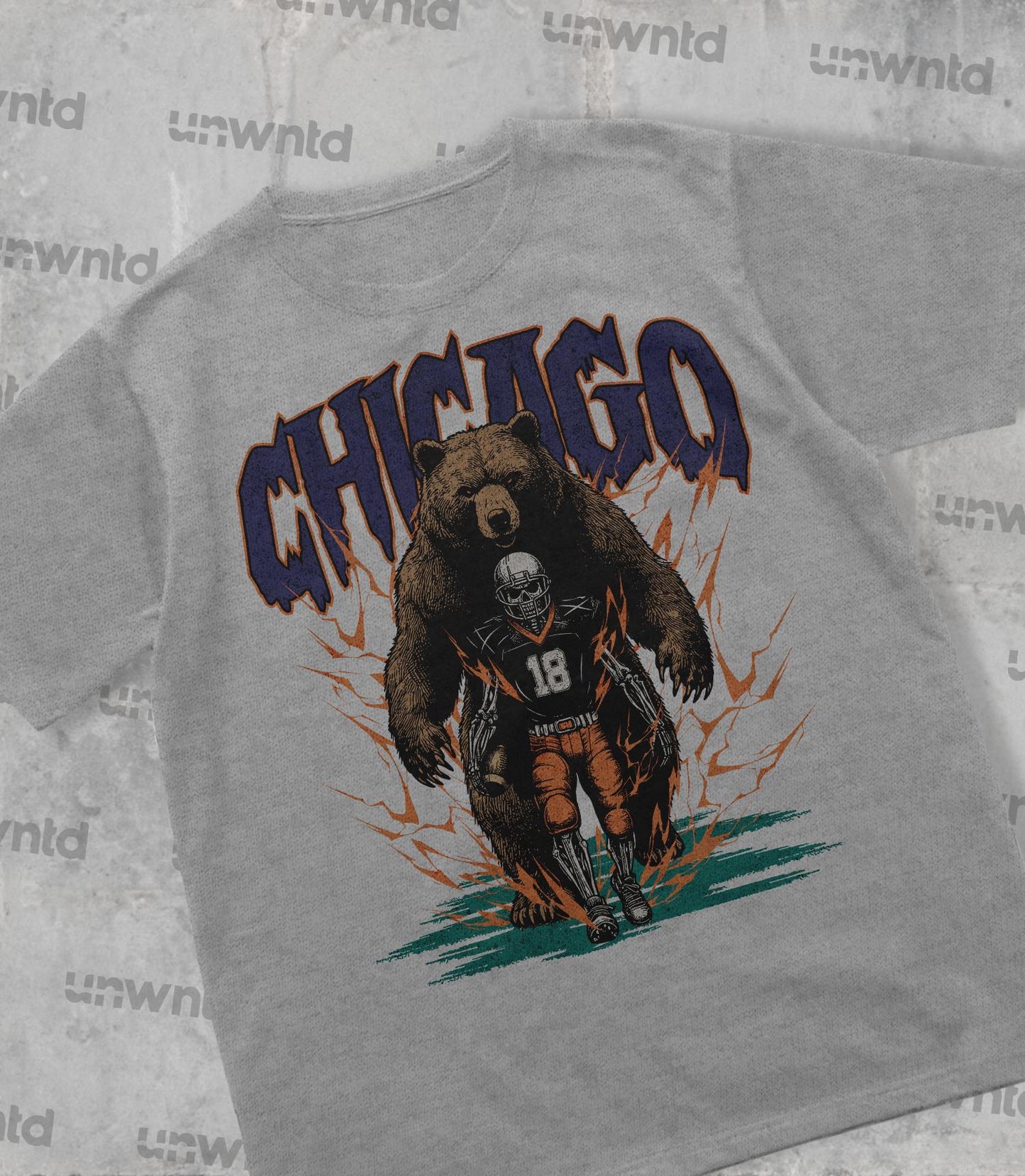 Chicago Football Shirt - Graphic Tees - Skeleton Shirt - Merch Tee - Gift Shirt - Bootleg Shirt - Vintage - Skeleton Football Shirt