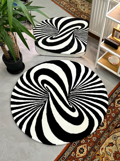 Optical illusion Tufted Rug, Mysterious rug, Living room floor mat, Gift for Him, Custom Area Rug, Abstract Rug Gift, House warming Gift