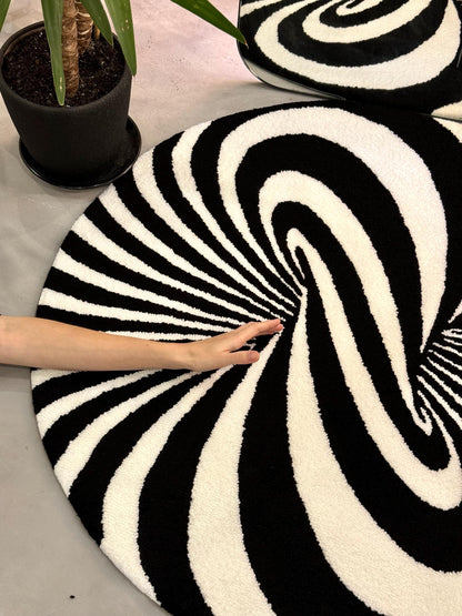 Optical illusion Tufted Rug, Mysterious rug, Living room floor mat, Gift for Him, Custom Area Rug, Abstract Rug Gift, House warming Gift
