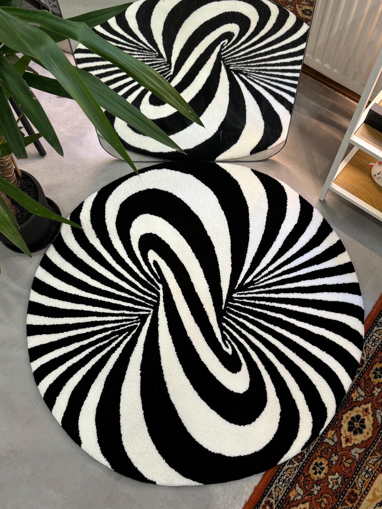 Optical illusion Tufted Rug, Mysterious rug, Living room floor mat, Gift for Him, Custom Area Rug, Abstract Rug Gift, House warming Gift