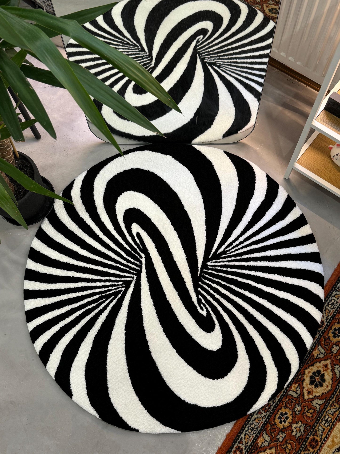 Optical illusion Tufted Rug, Mysterious rug, Living room floor mat, Gift for Him, Custom Area Rug, Abstract Rug Gift, House warming Gift