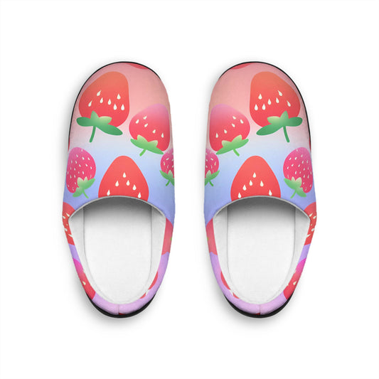 Strawberry House Slippers Women's IndoorSlippers Fruit Slippers Brightly Colored Slippers With Fruits Gradient Colored Fun Houseslippers
