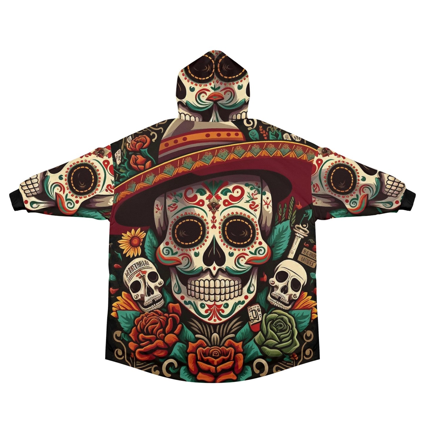 Chicano Sugar Skull Blanket Hoodie Personalized Fleece Loungewear