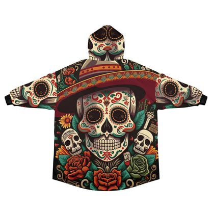 Chicano Sugar Skull Blanket Hoodie Personalized Fleece Loungewear
