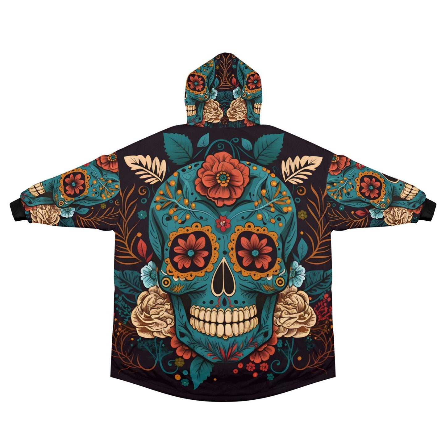 Chicano Sugar Skull Blanket Hoodie Personalized Fleece Loungewear