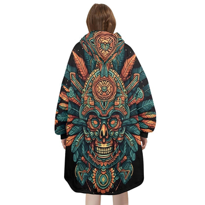 Chicano Blanket Hoodie Mayan Art Personalized Blanket