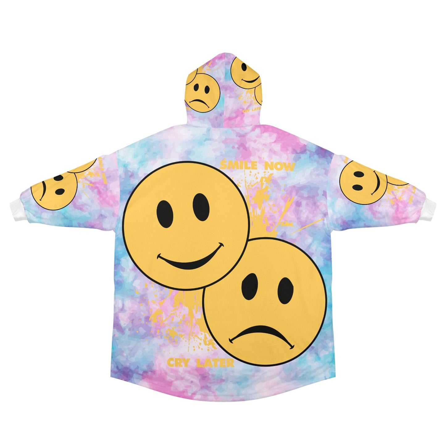Smile Now Cry Later Blanket Hoodie Oversized Unisex Fleece