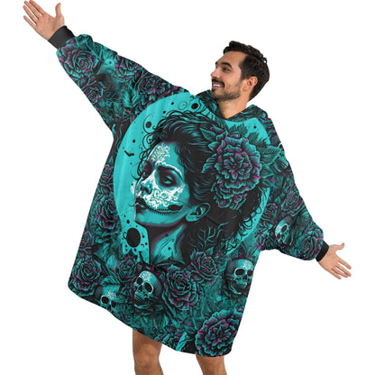 Día de Los Muertos Blanket Hoodie Chicano Art Personalized Blanket