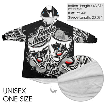 Personalized Blanket Hoodie Chicano Cartoon Smile Now Cry Later