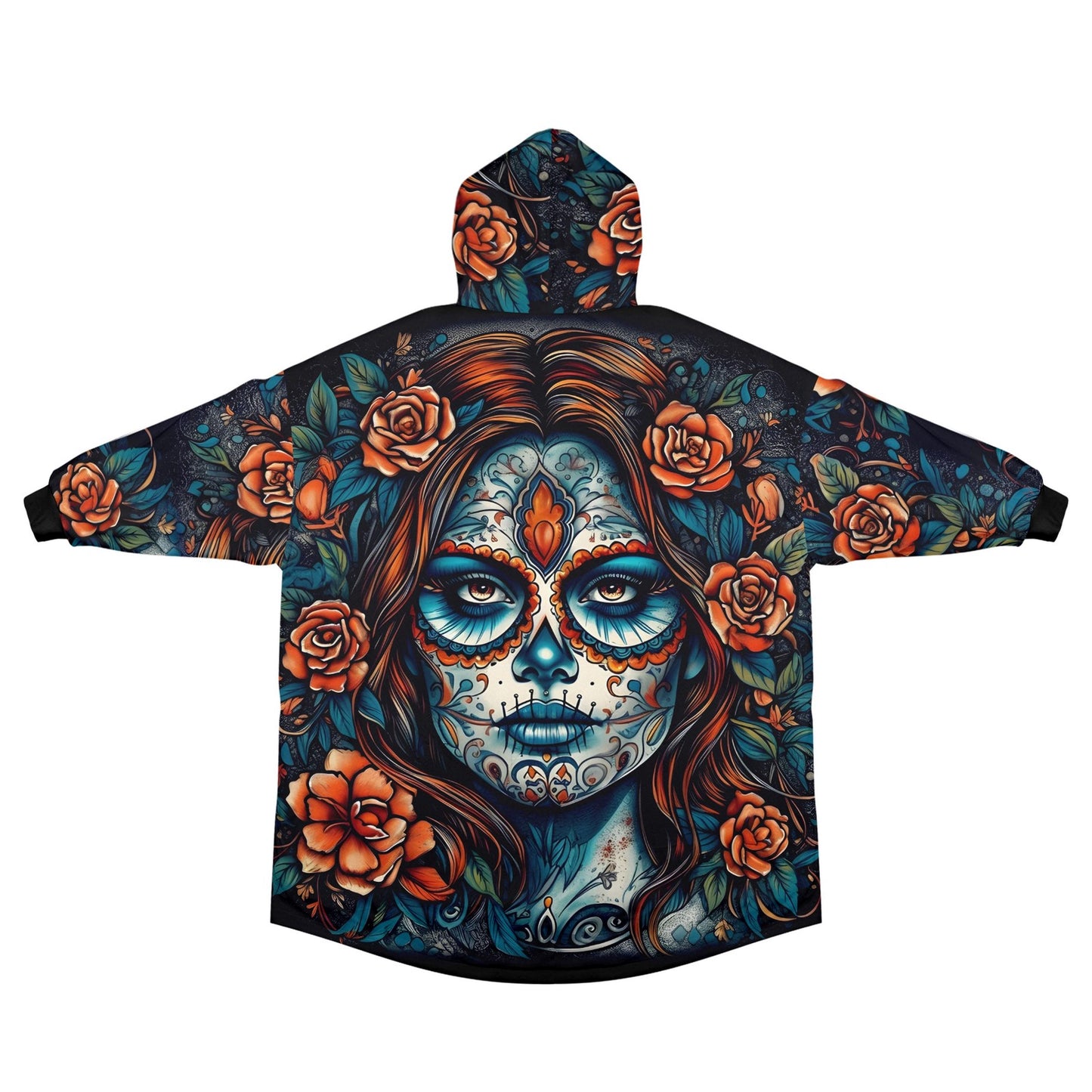 Blanket Hoodie personalized blankets hoodie that is a blanket Comics Calavera Día De Los Muertos Art Chicano