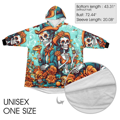 Blanket Hoodie personalized blankets hoodie that is a blanket Comics Calavera Día De Los Muertos Art Chicano Mexico