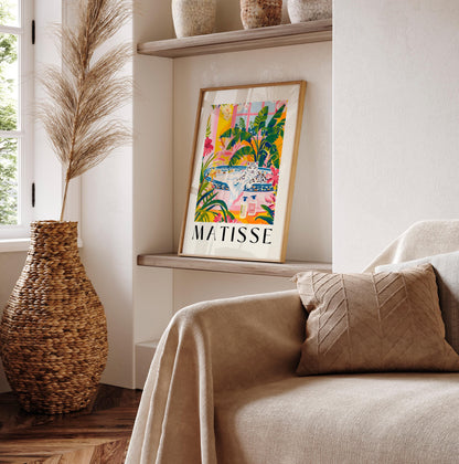 Sea Lion in Bathtub Art Print: Tropical Matisse Style Bathroom Art