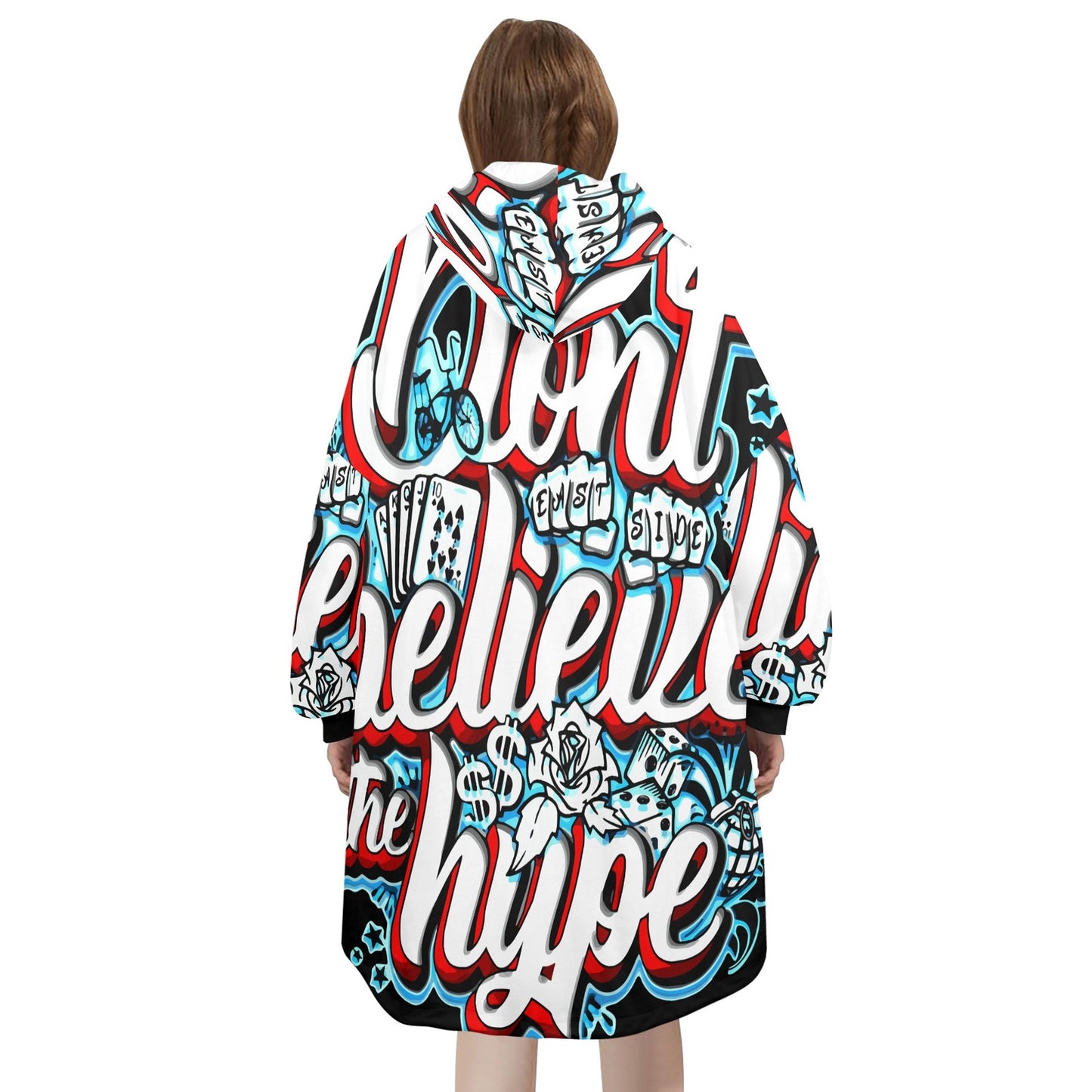 Graffiti Blanket Hoodie Personalized Unisex Loungewear
