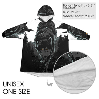 Wolf Blanket Hoodie Personalized Fleece Loungewear