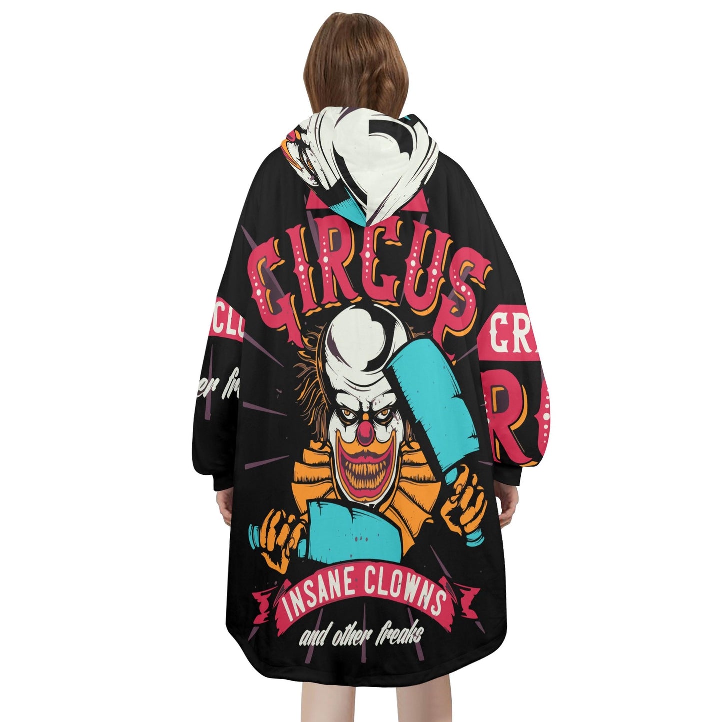 Horror Clown Blanket Hoodie Personalized Halloween Blanket
