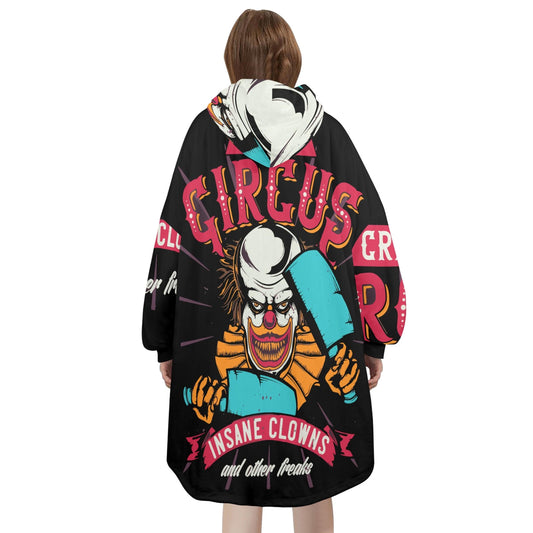 Horror Clown Blanket Hoodie Personalized Halloween Blanket