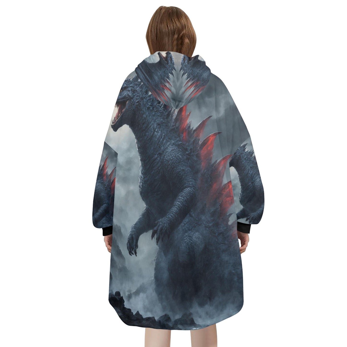 Godzilla Blanket Hoodie Kaiju Comics Art Personalized Fleece Blanket