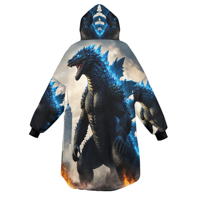 Godzilla Blanket Hoodie Retro Kaiju Comics, Personalized Fleece