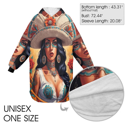 Chingona Blanket Hoodie Personalized Mexican Blanket