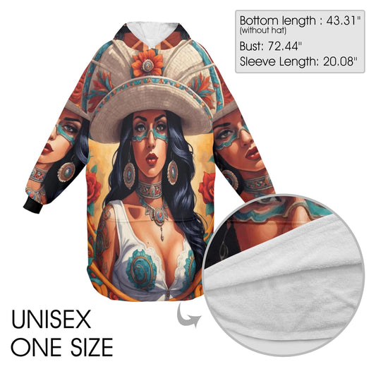 Chingona Blanket Hoodie Personalized Mexican Blanket