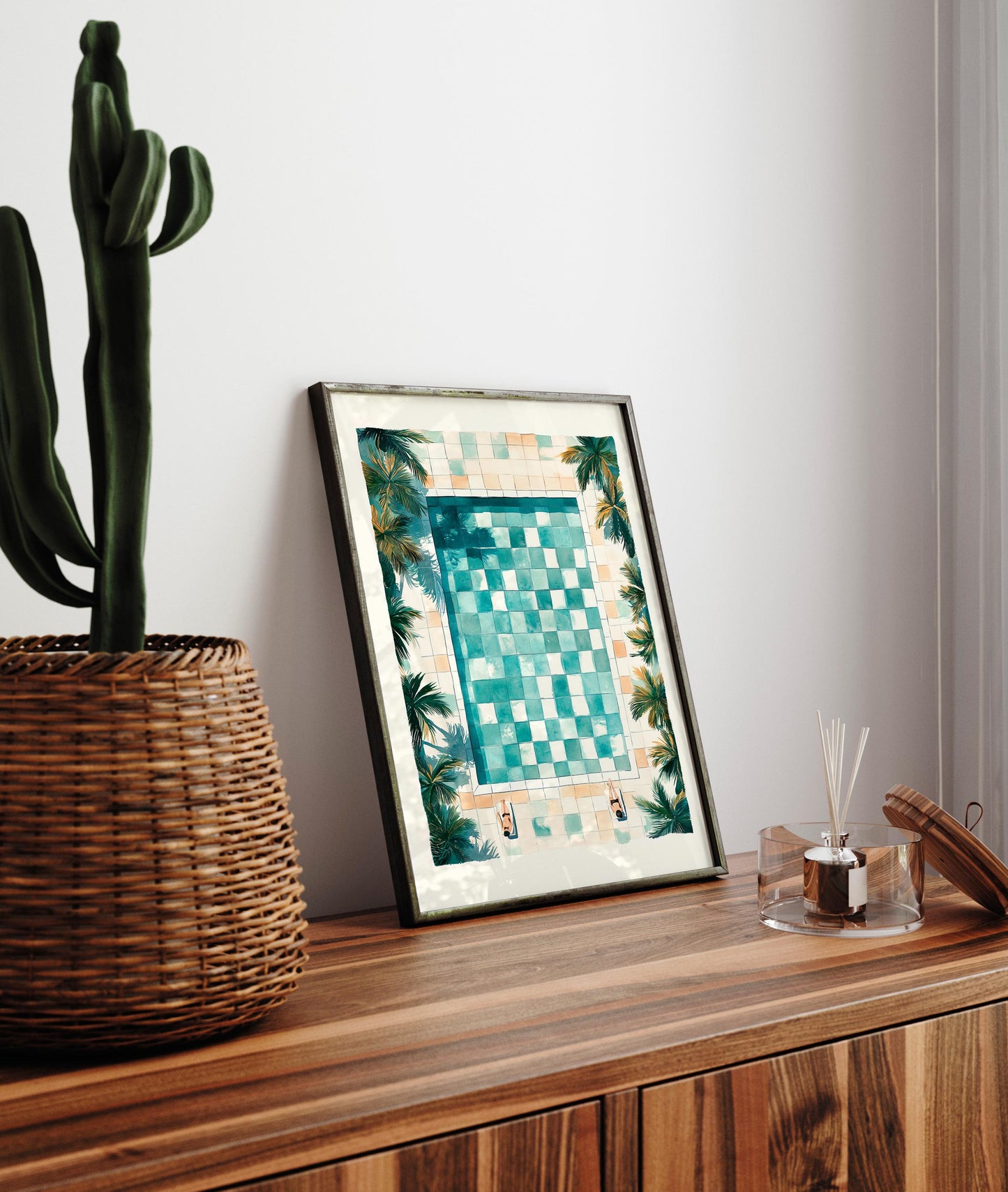 Chilling by the pool, Beachy room decor, Swimming pool poster, Coastal wall art, Beach house decor, Coconut girl print, Preppy dorm decor