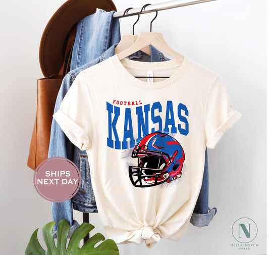 Retro Kansas Football Shirt, Vintage Kansas Football Shirt, Lawrence Kansas Shirt, College Football Shirt