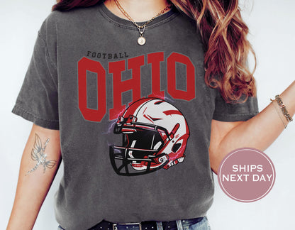 Retro Ohio Football Shirt, Vintage Ohio Football Tee, Columbus Ohio T-Shirt, College Football Shirt