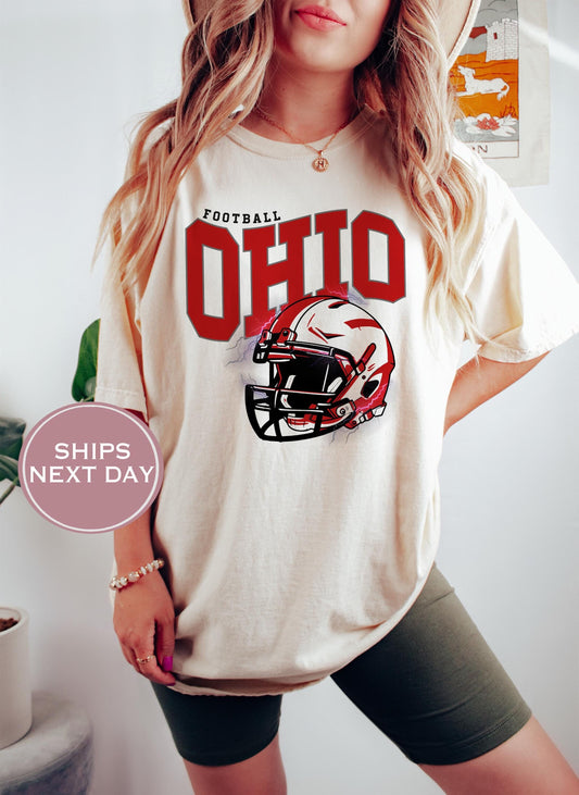 Retro Ohio Football Shirt, Vintage Ohio Football Tee, Columbus Ohio T-Shirt, College Football Shirt
