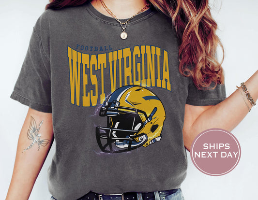 Retro West Virginia Football Shirt, Vintage West Virginia Football Tee, Morgantown West Virginia T-Shirt, College Football Shirt