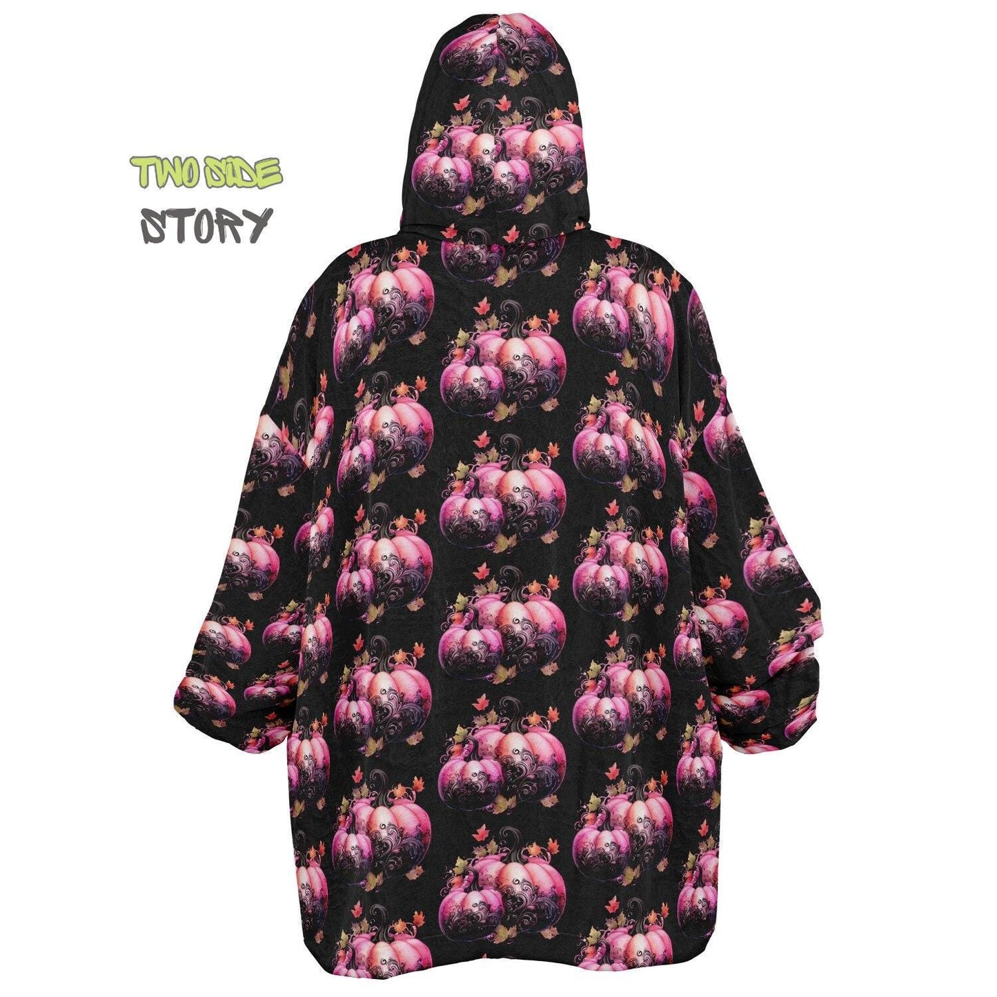 Unisex Halloween Pumpkins Print Snug Hoodie,Printed Hooded Blanket,Blanket Sleeves,Lounge Wear,Unique,Novelty Gifts, birthday Christmas Gift