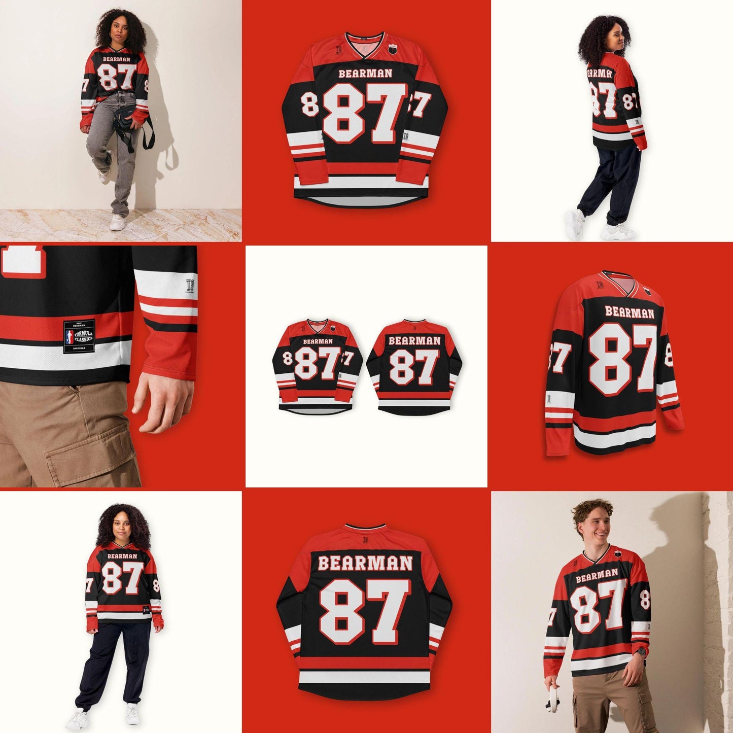 Unisex Oversized Racing Hockey Jersey – Lightweight Motorsport Streetwear with Bold Number 87