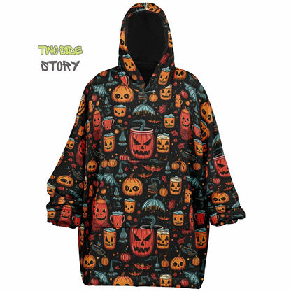 Fun Halloween Print Snug Hoodie,Printed Hooded Blanket,Blanket Sleeves,Lounge Wear,Unique,Novelty Birthday Christmas Gifts,Gift for Him Her