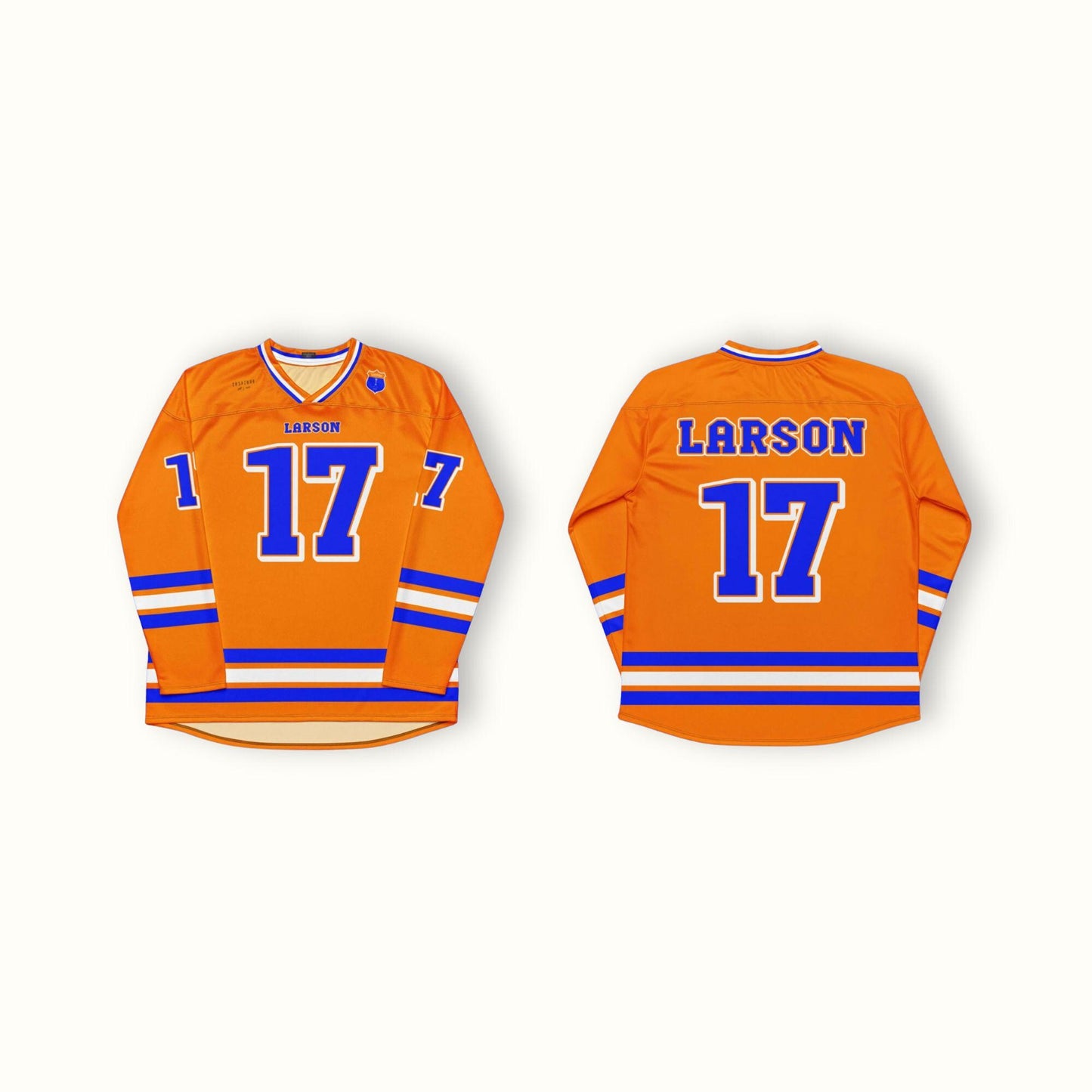 Unisex Oversized Racing Hockey Jersey– Orange & Blue IndyCar-Inspired Jersey with Racing Number 17
