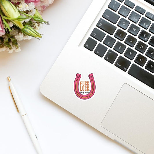 Fuck Luck Stay Wild Horseshoe Sticker | Kindle Stickers | Bookish Stickers | Romance Reader | Mood Reader | Affirmation | Positivity