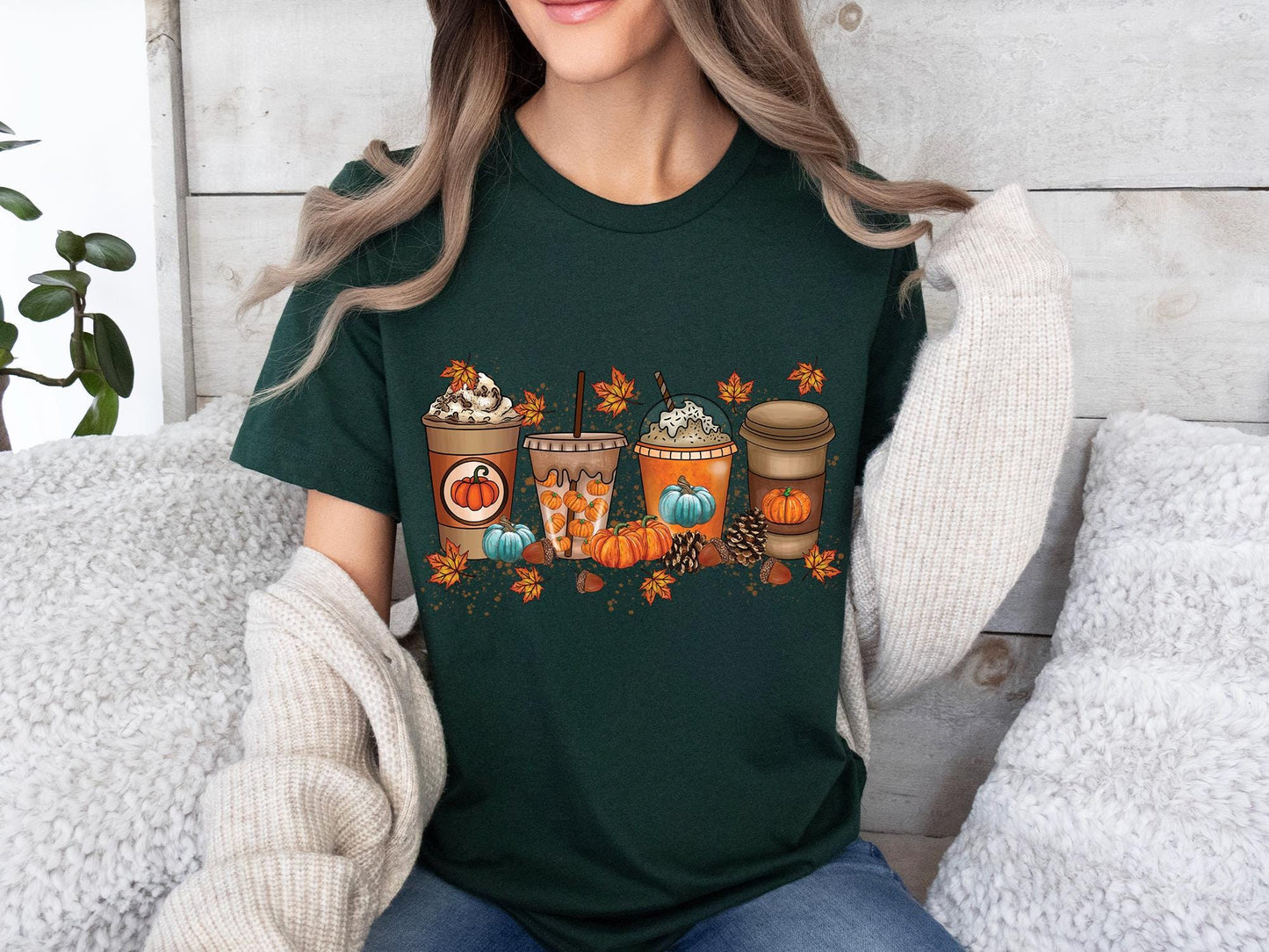 Fall Coffee Shirt, Halloween Pumpkin Latte Drink Cup, Cute Fall Sweatshirt, Coffee Lover Shirt, Pumpkin Spice Shirt, Thanksgiving Shirt