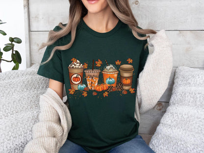 Fall Coffee Shirt, Halloween Pumpkin Latte Drink Cup, Cute Fall Sweatshirt, Coffee Lover Shirt, Pumpkin Spice Shirt, Thanksgiving Shirt