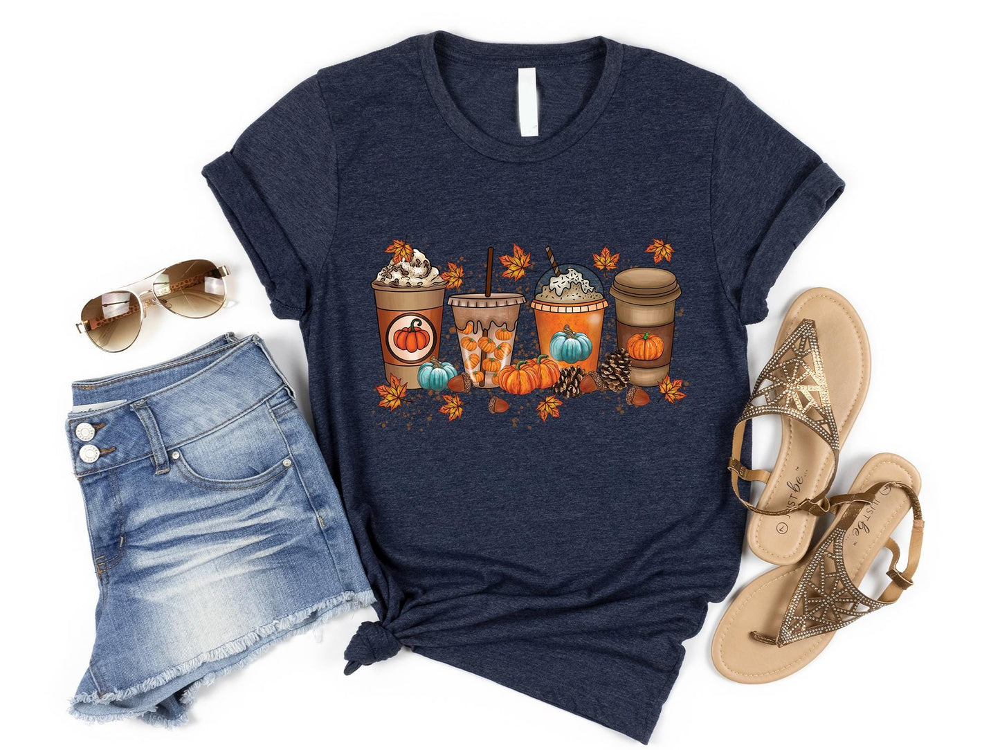 Fall Coffee Shirt, Halloween Pumpkin Latte Drink Cup, Cute Fall Sweatshirt, Coffee Lover Shirt, Pumpkin Spice Shirt, Thanksgiving Shirt