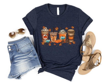 Fall Coffee Shirt, Halloween Pumpkin Latte Drink Cup, Cute Fall Sweatshirt, Coffee Lover Shirt, Pumpkin Spice Shirt, Thanksgiving Shirt
