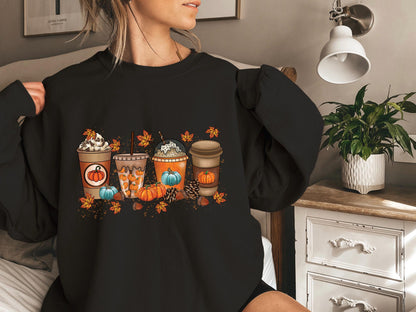Fall Coffee Sweatshirt for Women, Thanksgiving Sweater, Fall Crewneck Pumpkin Spice Sweatshirt, Pumpkin spice Shirt, Halloween, Fall