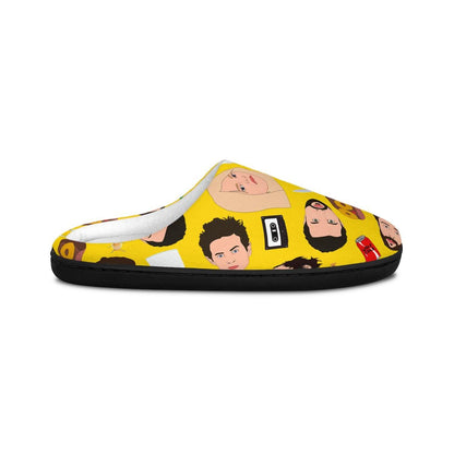 Always Sunny Slippers | Frank Dee Dennis Mac Charlie Indoor Slippers For Her For Him Cartoon Character Yellow Gift