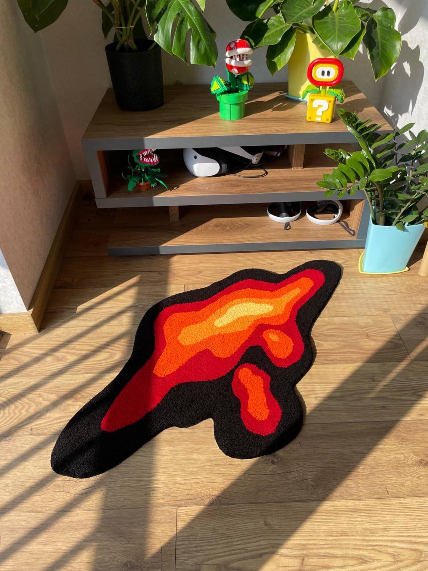 Abstract Tufted Rug: Handmade Liquid Shape Carpet