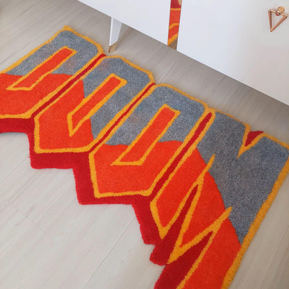 Doom Rug, Tufted Rug, Custom Rug, Living Room Rug, MFDoom Tufted Rug, Handmade Rug, Gift Rug, Area Rug, Bedroom Rug, Cool Rug, Your Name Rug