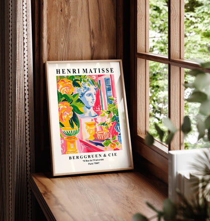 Greek mythology decor, Matisse wall art, Pink maximalist print, Mid century poster, Dopamine decor