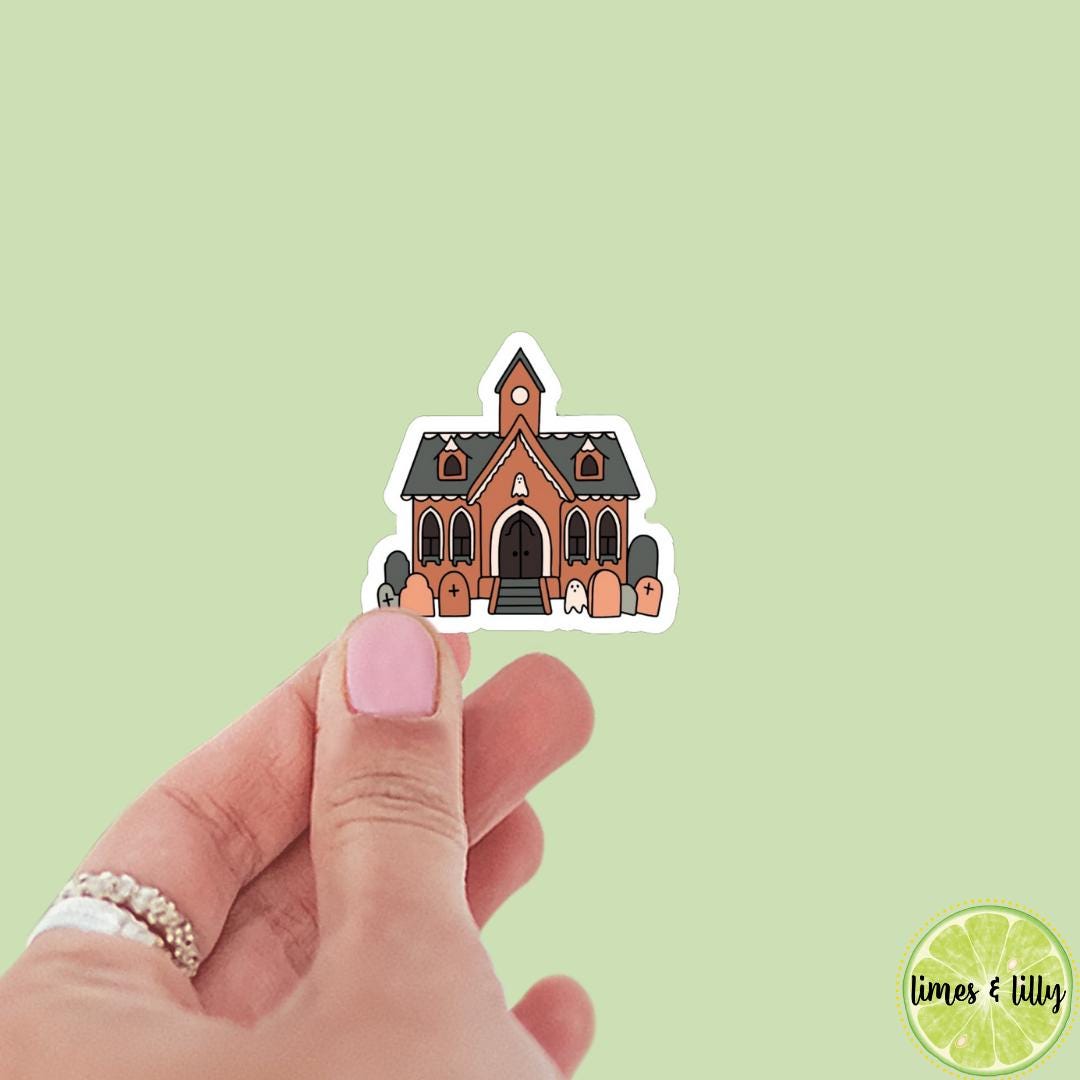 Halloween Haunted House Gingerbread House Sticker | Fall Autumn Sticker| Fall Vibes |  Kindle Sticker | Bookish Stickers