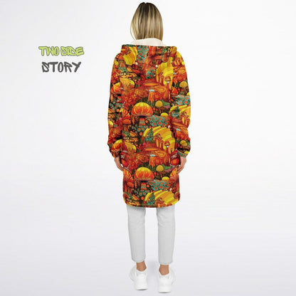Trippy Psychedelic Mushrooms Printed Microfleece Zipper Jacket, Printed Hoodie,Trippy Cloak, Gift for Him, Unique Christmas Birthday Gifts