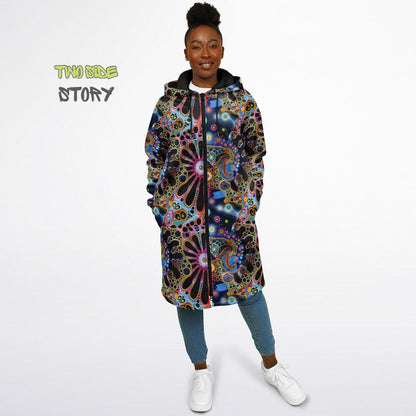 Trippy Psychedelic Printed Microfleece Zipper Jacket,Printed Hoodie,EDM Festival Trippy Cloak, Gift for Him, Unique Christmas Birthday Gifts