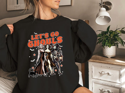 Lets Go Ghouls Sweatshirt, Halloween Sweatshirt, Ghost Halloween Sweatshirt, Funny Ghost Sweater, Retro Halloween Sweater Funny, Halloween