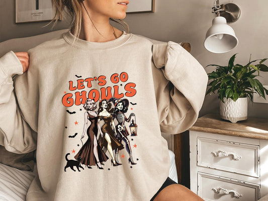 Lets Go Ghouls Sweatshirt, Halloween Sweatshirt, Ghost Halloween Sweatshirt, Funny Ghost Sweater, Retro Halloween Sweater Funny, Halloween