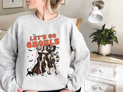 Lets Go Ghouls Sweatshirt, Halloween Sweatshirt, Ghost Halloween Sweatshirt, Funny Ghost Sweater, Retro Halloween Sweater Funny, Halloween