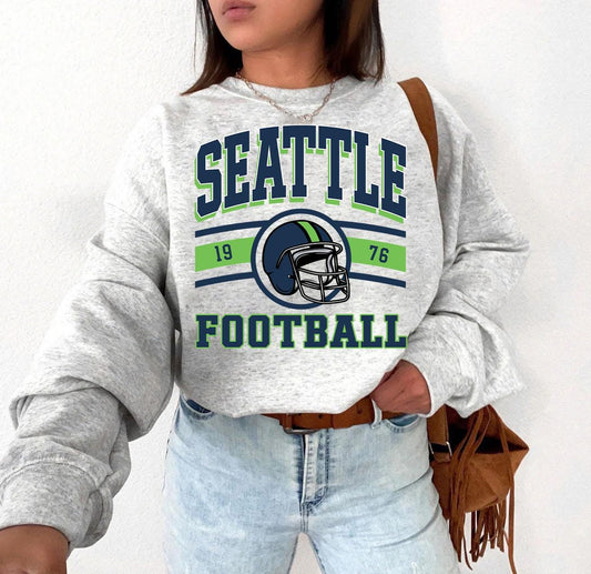 Retro Seattle Football Sweatshirt, Sun Day Football,Seattle Sunday Shirt, Game Day, Vintage Seattle Football Shirt, Seattle Football Shirt